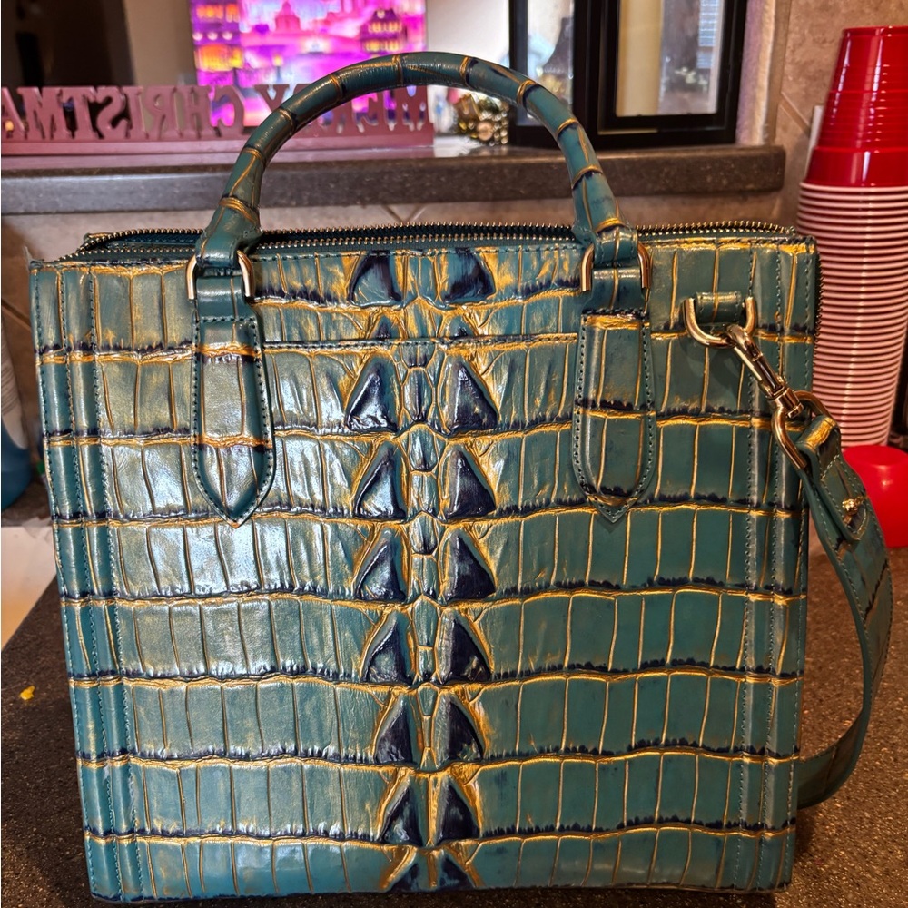 Brahmin peacock satchel